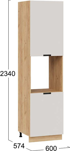 Изображение товара Шкаф-пенал кухонный ТриЯ Гренада 1ПВ6 с двумя дверями (дуб крафт золотой/холст мокко)