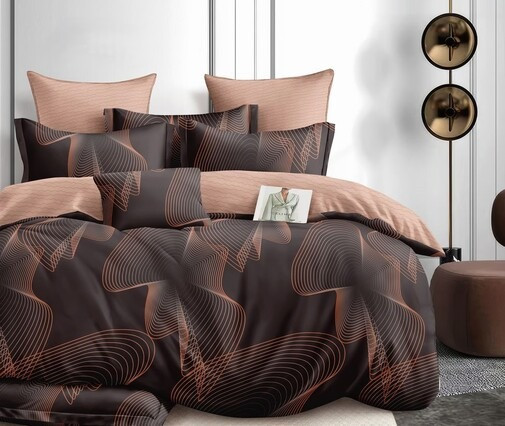 Изображение товара Комплект постельного белья Реноме 1.5сп Оливковая коллекция. Простыня на резинке УУ 3948 (поплин)