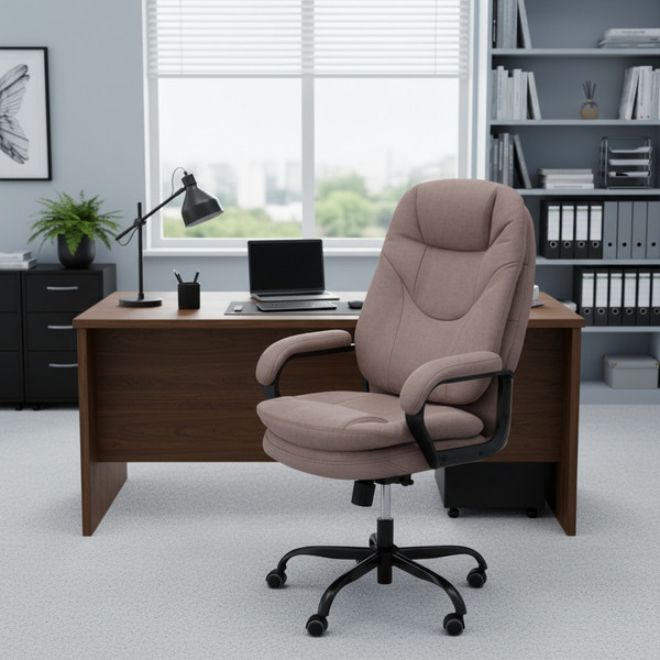 Изображение товара Кресло офисное Tetchair Comfort Lux (22) metalBL (ткань, светло-коричневый, KUB 03)