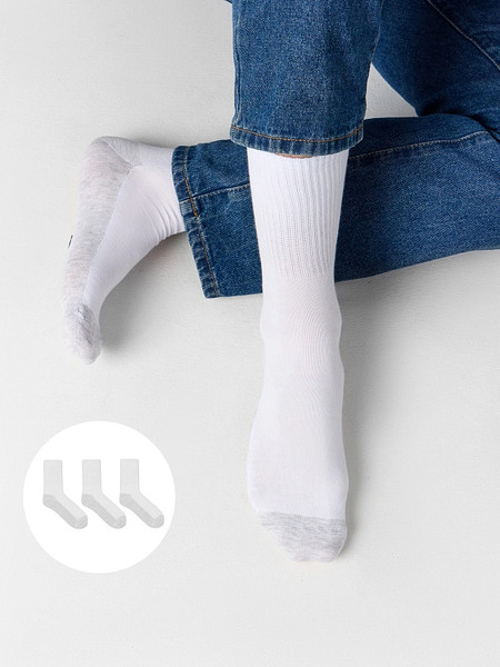 Изображение товара Носки Mark Formelle 107A-3049 (р.25-27, белый/светло-серый меланж-3)