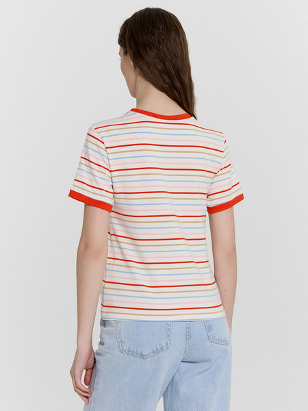 Изображение товара Футболка Mark Formelle 112936 (р.164/170-84-90, полоска на светло-молочном/589-D вышивка)
