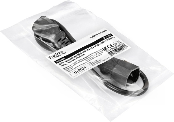 Изображение товара Удлинитель кабеля ExeGate Power EC-0.5P-C13-C14/3x0.5Cu (EP280619RUS)