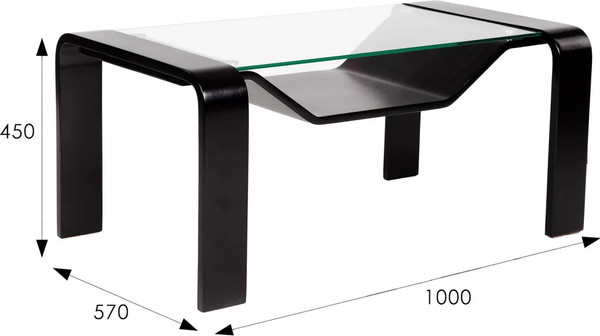 Изображение товара Журнальный столик Мебелик Гурон 1 (черный матовый)