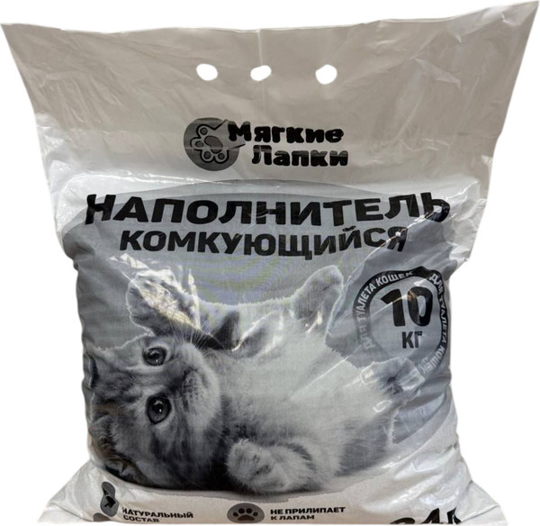 Изображение товара Наполнитель для туалета Мягкие лапки Комкующийся (10кг)