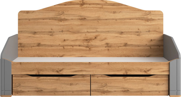 Изображение товара Кровать-тахта Involux Sale 90x200 с ящиками / км0144 (серый шифер/дуб натюрель)