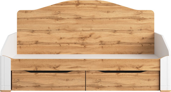 Изображение товара Кровать-тахта Involux Sale 90x200 с ящиками / км0144 (белый премиум/дуб натюрель)