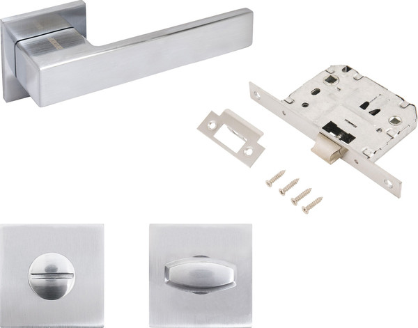 Изображение товара Комплект дверной фурнитуры Аллюр Арт Ринго SC+L7050S SC+BK-S2 SC (8390/S7050) (матовый хром)