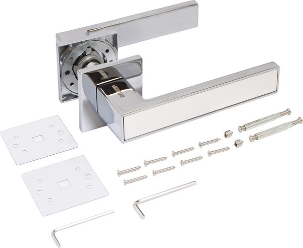 Изображение товара Ручка дверная Аллюр Арт Лана CP/W +L7050S CP+BK-S2 CP (86211/S7050) (хром/белый)