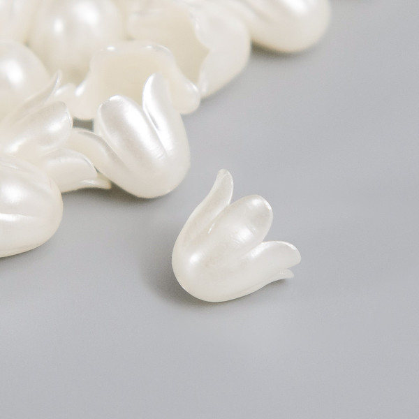 Изображение товара Набор бусин декоративных Арт Узор Колокольчик жемчужный / 6075036 (40шт)