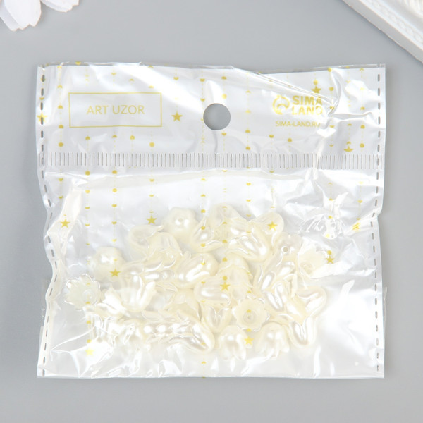 Изображение товара Набор бусин декоративных Арт Узор Колокольчик жемчужный / 6075036 (40шт)