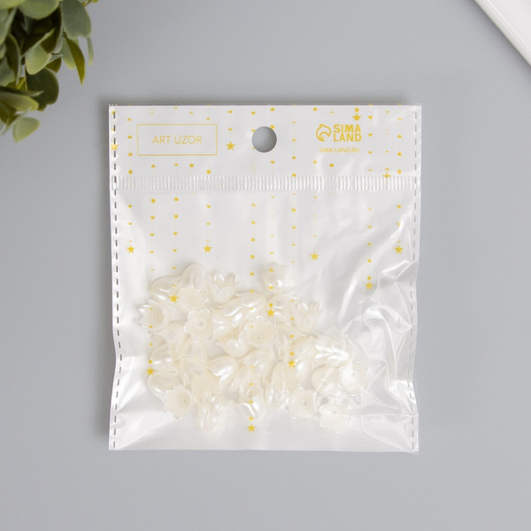 Изображение товара Набор бусин декоративных Арт Узор Колокольчик жемчужный / 6075036 (40шт)