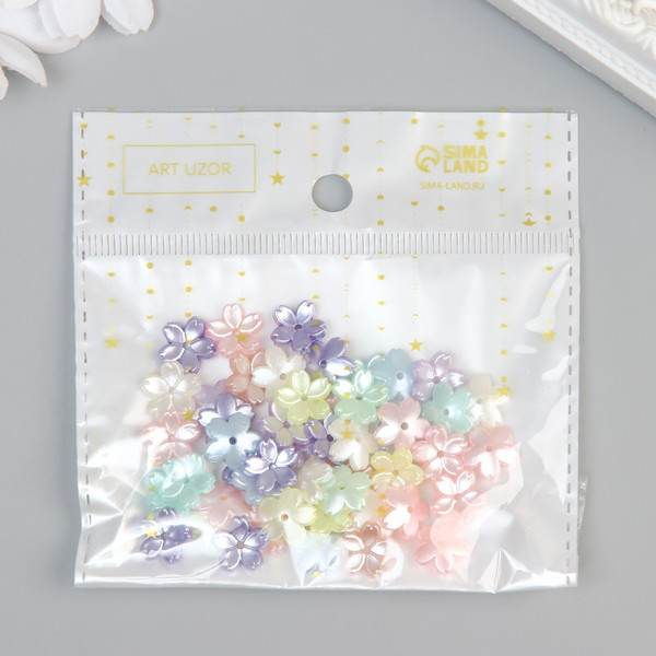 Изображение товара Набор бусин декоративных Арт Узор Цветочки / 9887292 (50шт)