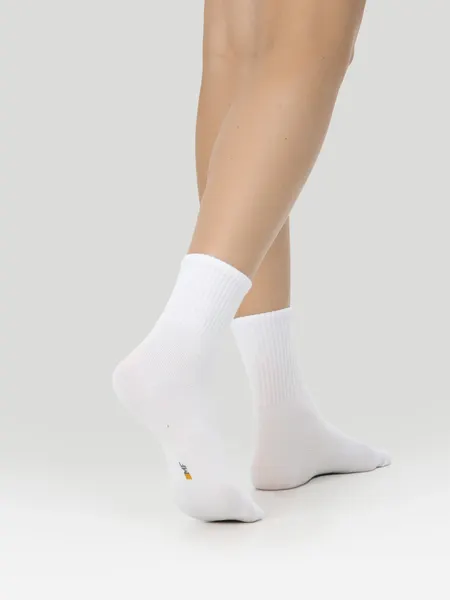 Изображение товара Носки детские Mark Formelle 444A-1850 (р.18, белый/серый меланж/черный)