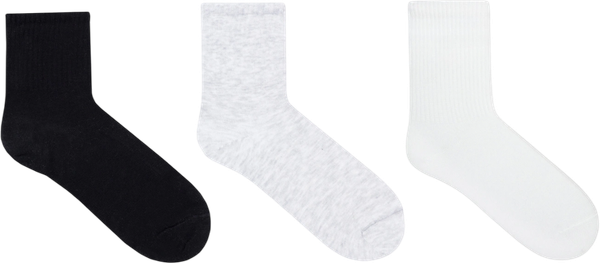 Изображение товара Носки детские Mark Formelle 444A-1850 (р.18, белый/серый меланж/черный)