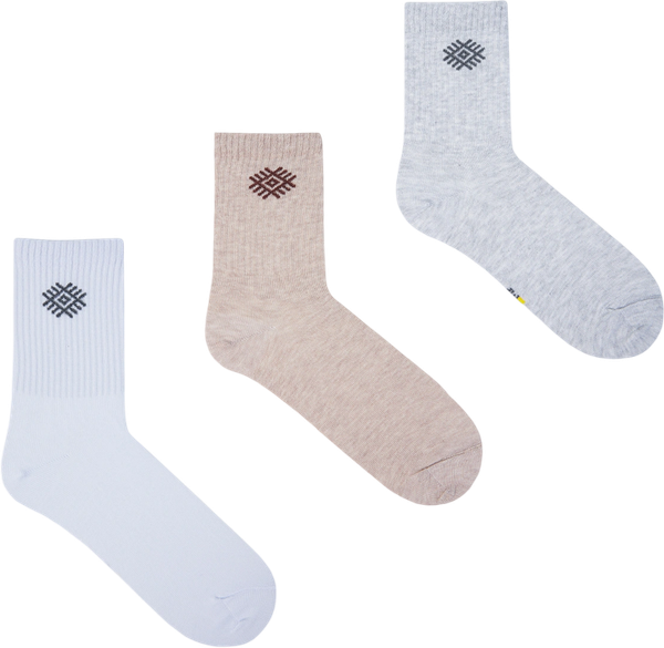 Изображение товара Носки детские Mark Formelle 444A-2775 (р.16, белый/бежевый меланж/светло-серый меланж)