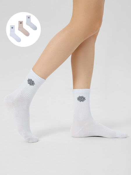 Изображение товара Носки детские Mark Formelle 444A-2775 (р.22, белый/бежевый меланж/светло-серый меланж)