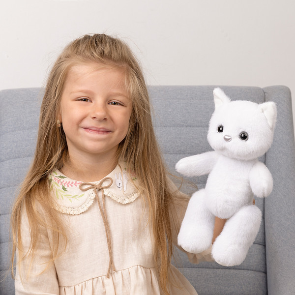 Изображение товара Мягкая игрушка Maxitoys Котик Белый MT-250402-20