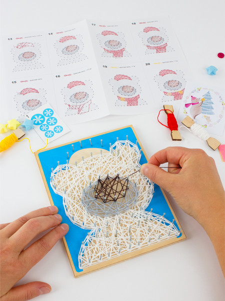 Изображение товара Набор для творчества «изонить» Woody Цвик-арт. Белый медведь / 08873