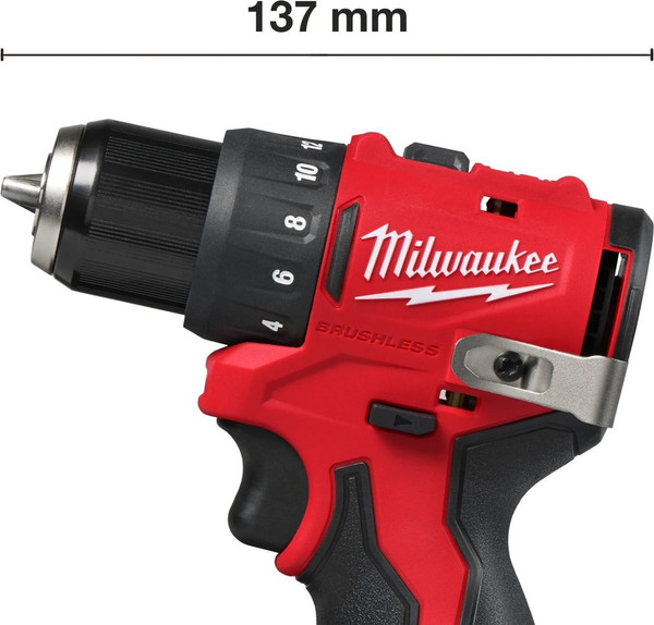 Изображение товара Аккумуляторная дрель-шуруповерт Milwaukee M12 BLDDRC-202C+набор бит Impact / 4933499686P42F