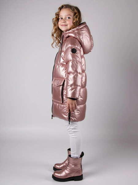 Изображение товара Пальто детское Amarobaby Fancy / AB-OD25-FANCY29/27-128 (р.128, пудровый)