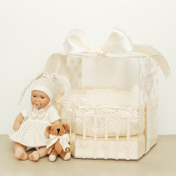 Изображение товара Пупс с аксессуарами Magic Manufactory Magic baby девочка 19см (бежевый)