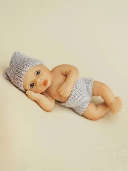 Изображение товара Пупс с аксессуарами Magic Manufactory Magic baby 12см (голубой)