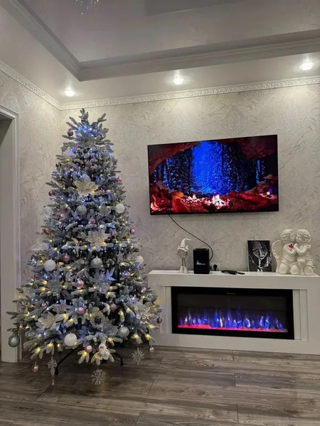Изображение товара Ель искусственная National Tree Company Авелина с лампочками заснеженная 240см / Авл с ламп-240