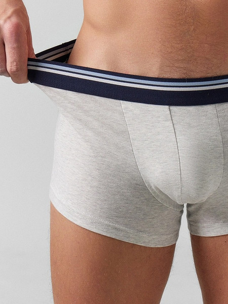 Изображение товара Комплект мужских трусов Mark Formelle 411124-4 (р.98-108, серый меланж 4306-А/пыльно-голубой/неви/черный)