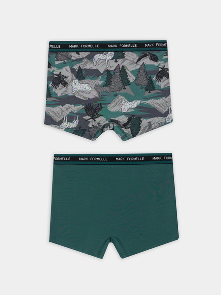 Изображение товара Комплект мужских трусов Mark Formelle 411228-2 (р.102-112, темно-зеленый/дикая охота на темно-зеленом)