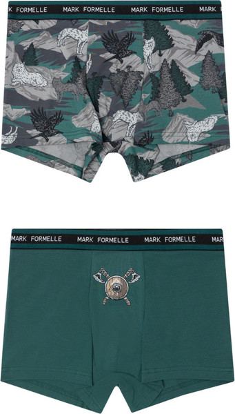 Изображение товара Комплект мужских трусов Mark Formelle 411228-2 (р.102-112, темно-зеленый/дикая охота на темно-зеленом)