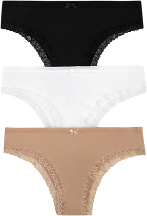 Изображение товара Комплект женских трусов Mark Formelle 412281-3 (р.106, белый/телесный/черный)