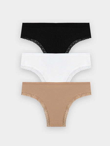 Изображение товара Комплект женских трусов Mark Formelle 412281-3 (р.106, белый/телесный/черный)