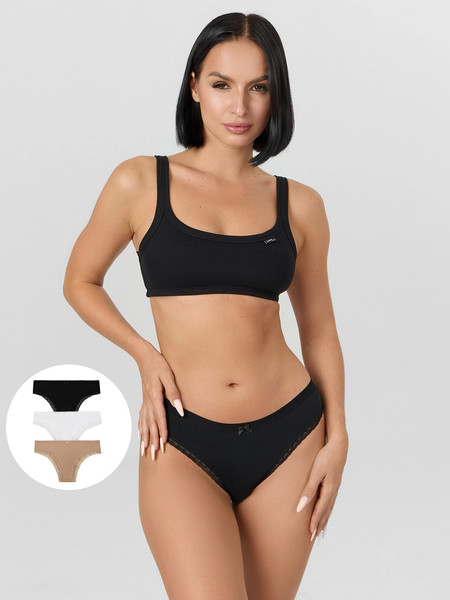 Изображение товара Комплект женских трусов Mark Formelle 412281-3 (р.106, белый/телесный/черный)