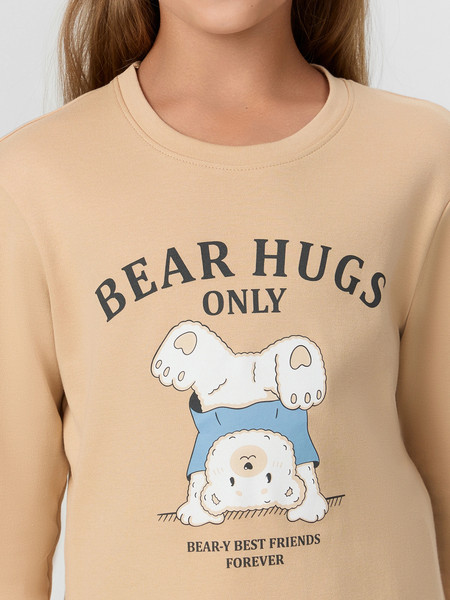 Изображение товара Пижама детская Mark Formelle 567743 (р.158-80, обжаренный миндаль/мишки на сине-голубом)