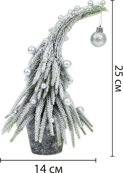 Изображение товара Елка декоративная Золотая сказка Заснеженная с декором / 592515 (25см)