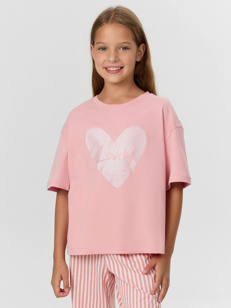 Изображение товара Пижама детская Mark Formelle 567747 (р.110-56, пыльная роза/полоски на пыльной розе)