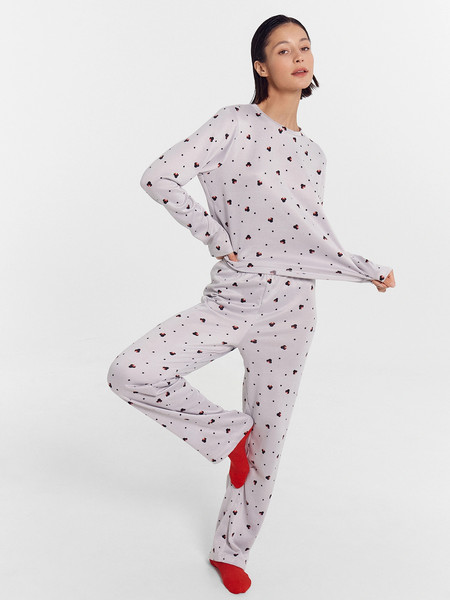 Изображение товара Комплект домашней одежды Mark Formelle 592468-1 (р.164/170-84-90, горошки с ушками на светло-сером)