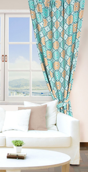 Изображение товара Штора Этель Дамаск / 3365321 (130x250, зеленый, блэкаут)