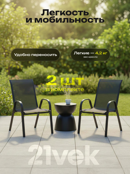 Изображение товара Комплект кресел садовых Sundays Garden WSED0905001 (2шт, черный)