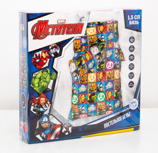 Изображение товара Комплект постельного белья Этель 1.5сп Супер-герои / 4982878