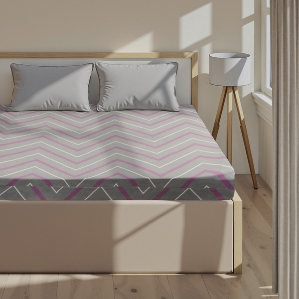 Изображение товара Простыня Этель Сиренево-серые зигзаги / 10801854