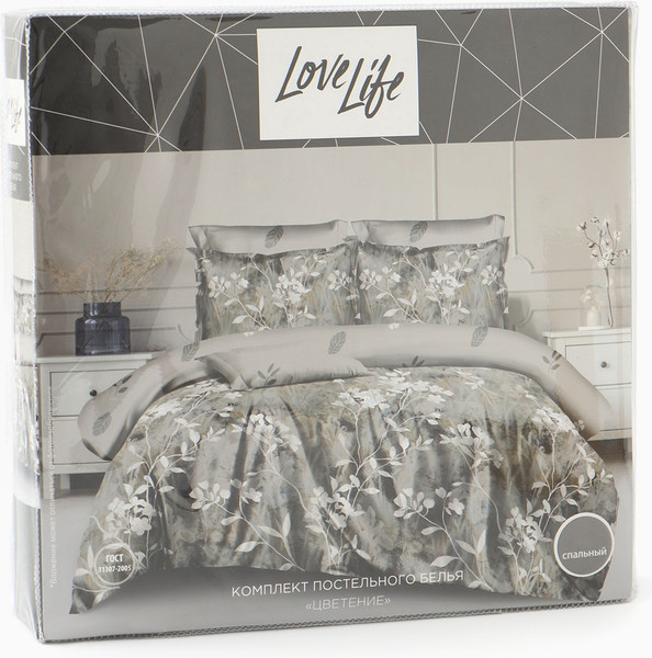 Изображение товара Комплект постельного белья Love Life 1.5сп Цветение Brown line / 10662397
