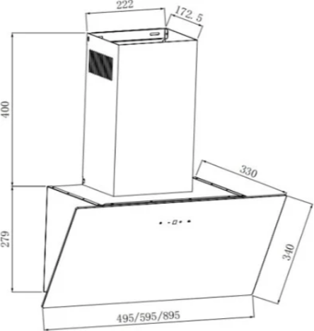 Изображение товара Вытяжка наклонная Weissgauff Yota 600 Touch Black Glass