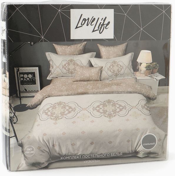 Изображение товара Комплект постельного белья Love Life 1.5сп Узоры / 10662415