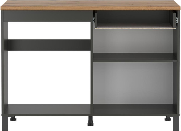 Изображение товара Шкаф-стол кухонный Олмеко Римини 1200 (диамант серый/дуб вотан/белый/ПВХ графит)