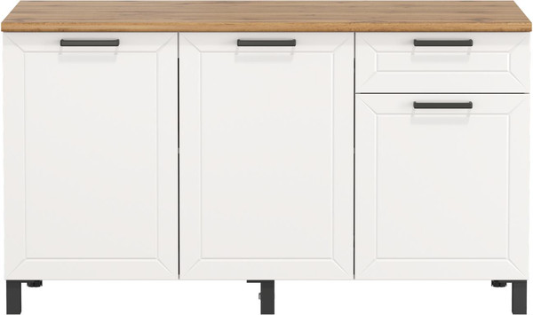 Изображение товара Шкаф-стол кухонный Олмеко Мадрид 1500 (белый/дуб вотан/белый/ ПВХ белый)