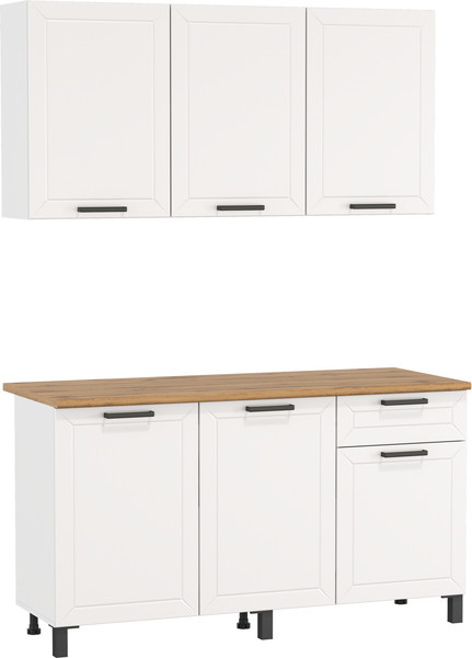 Изображение товара Шкаф-стол кухонный Олмеко Мадрид 1500 (белый/дуб вотан/белый/ ПВХ белый)