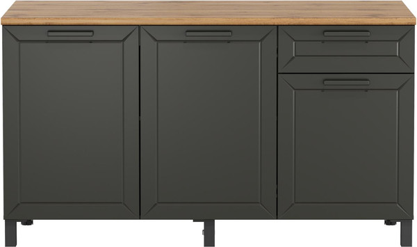 Изображение товара Шкаф-стол кухонный Олмеко Мадрид 1500 (диамант серый/дуб вотан/белый/ПВХ графит)