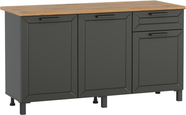 Изображение товара Шкаф-стол кухонный Олмеко Мадрид 1500 (диамант серый/дуб вотан/белый/ПВХ графит)