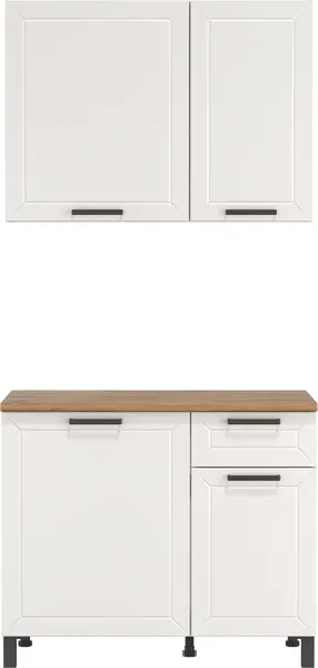 Изображение товара Шкаф-стол кухонный Олмеко Мадрид 1000 (белый/дуб вотан/белый/ПВХ белый)